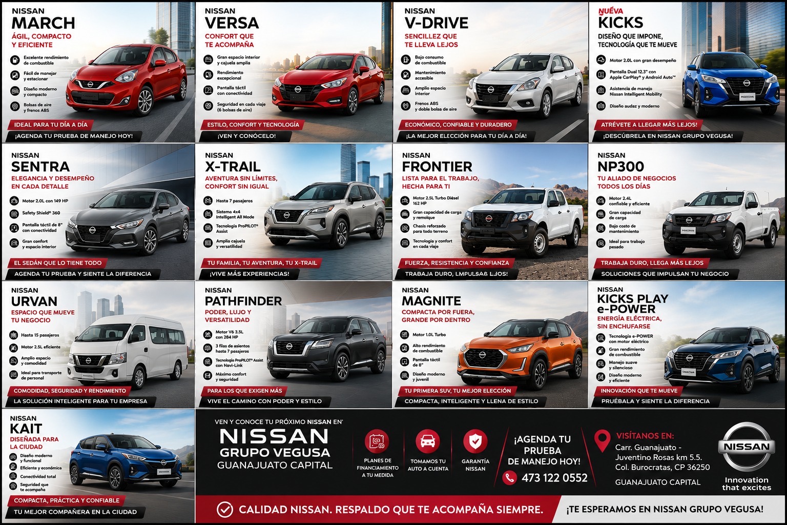 Menú de Nissan Vegusa Guanajauto